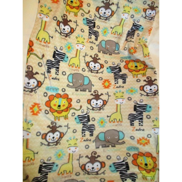 Safari fleece blanket, nursery blanket, jungle blanket - Picture 3 of 4